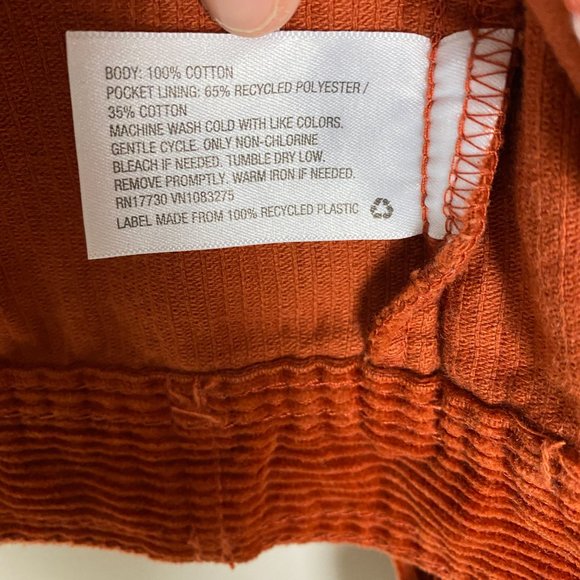 Universal Thread Freeborn Jacket Corduroy Jean Jacket Womens Large L Rust Orange - Picture 3 of 5